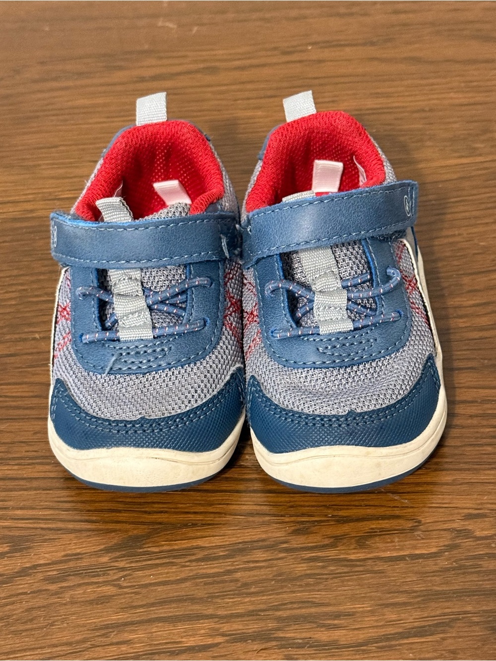 Stride Rite baby Navy/Gray Active Sneakers - Blue/Gray with Red Lining size 4
